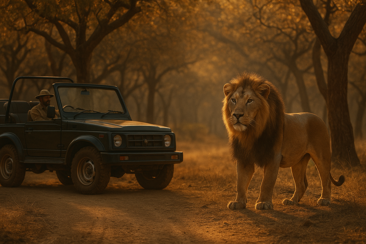Golden light over Gir forest